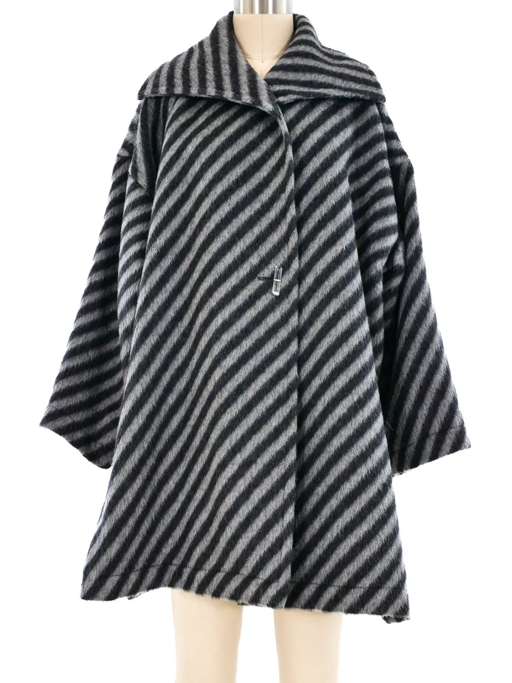 Jean Muir Striped Wool Coat