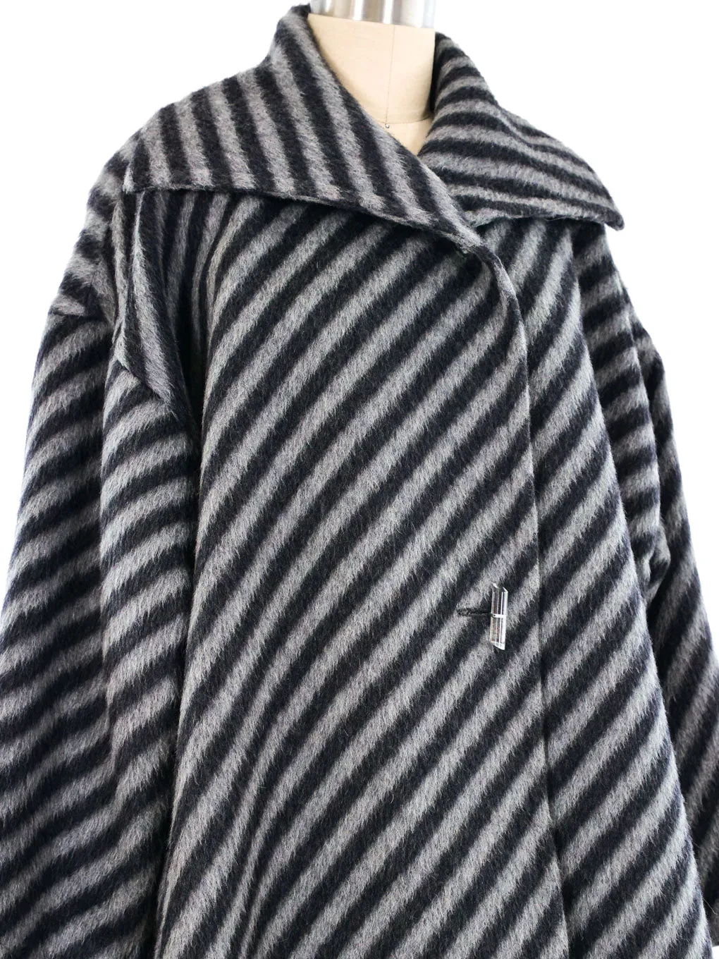 Jean Muir Striped Wool Coat