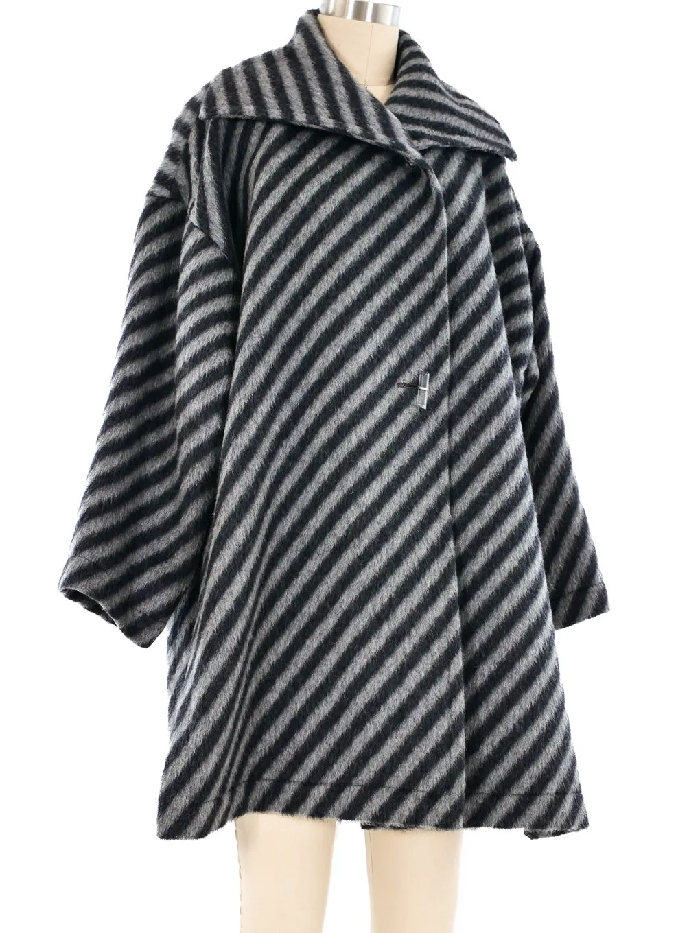 Jean Muir Striped Wool Coat