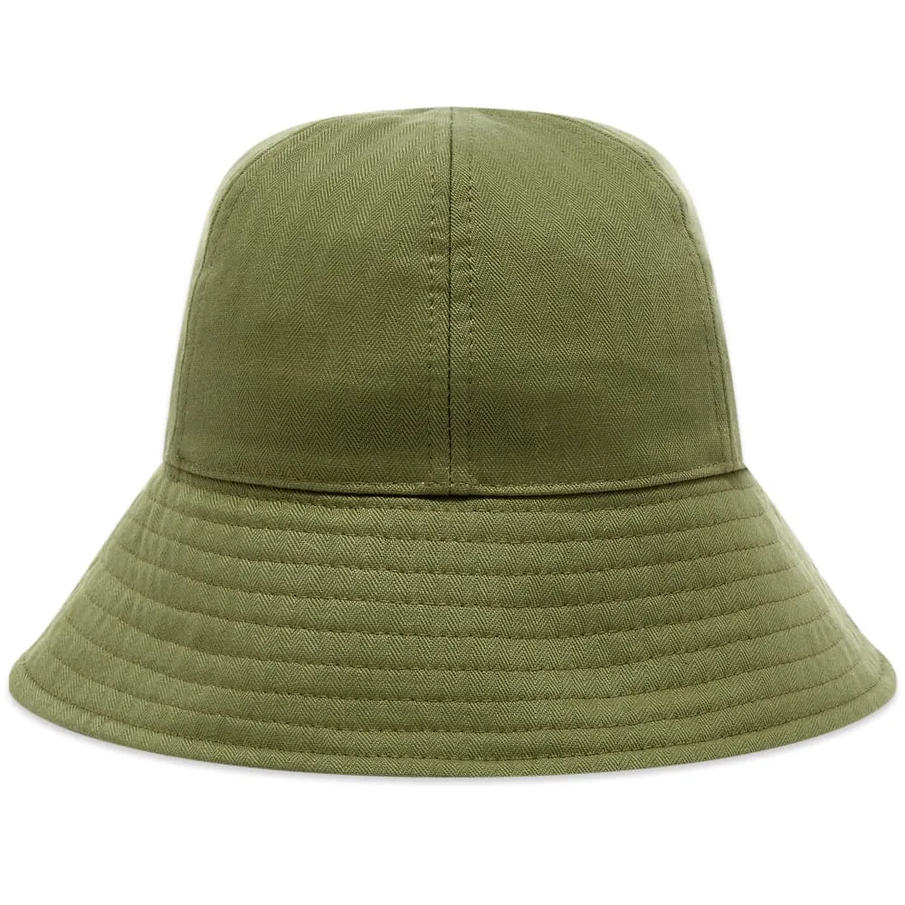 Jil Sander Plus Herringbone Bucket HatMedium Green