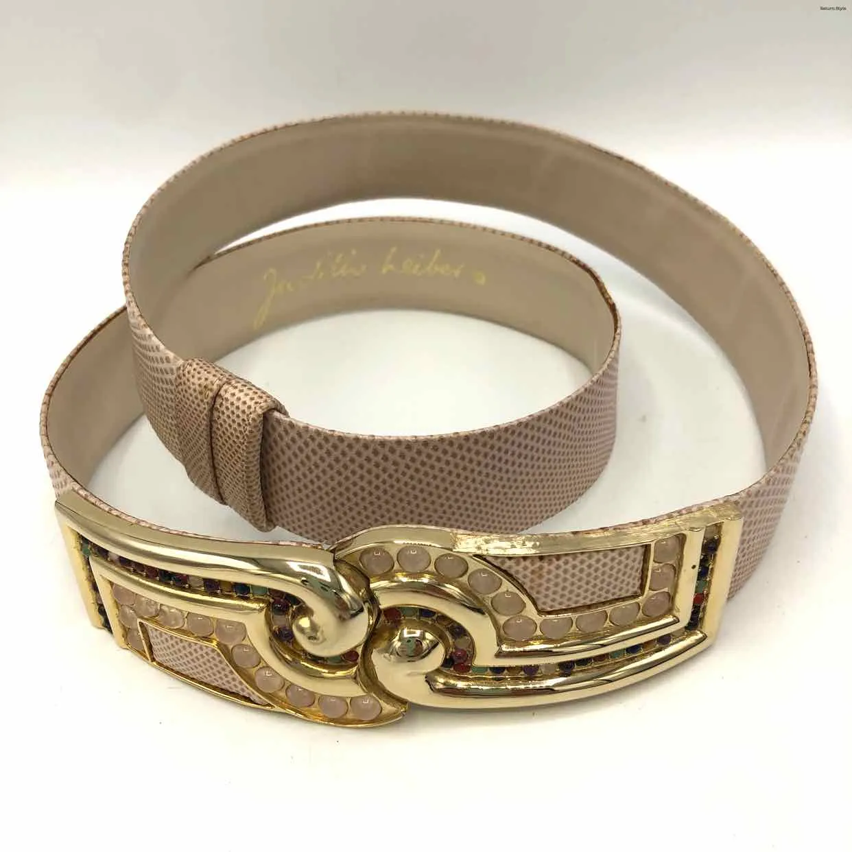 JUDITH LEIBER Lt Pink Goldtone Belt