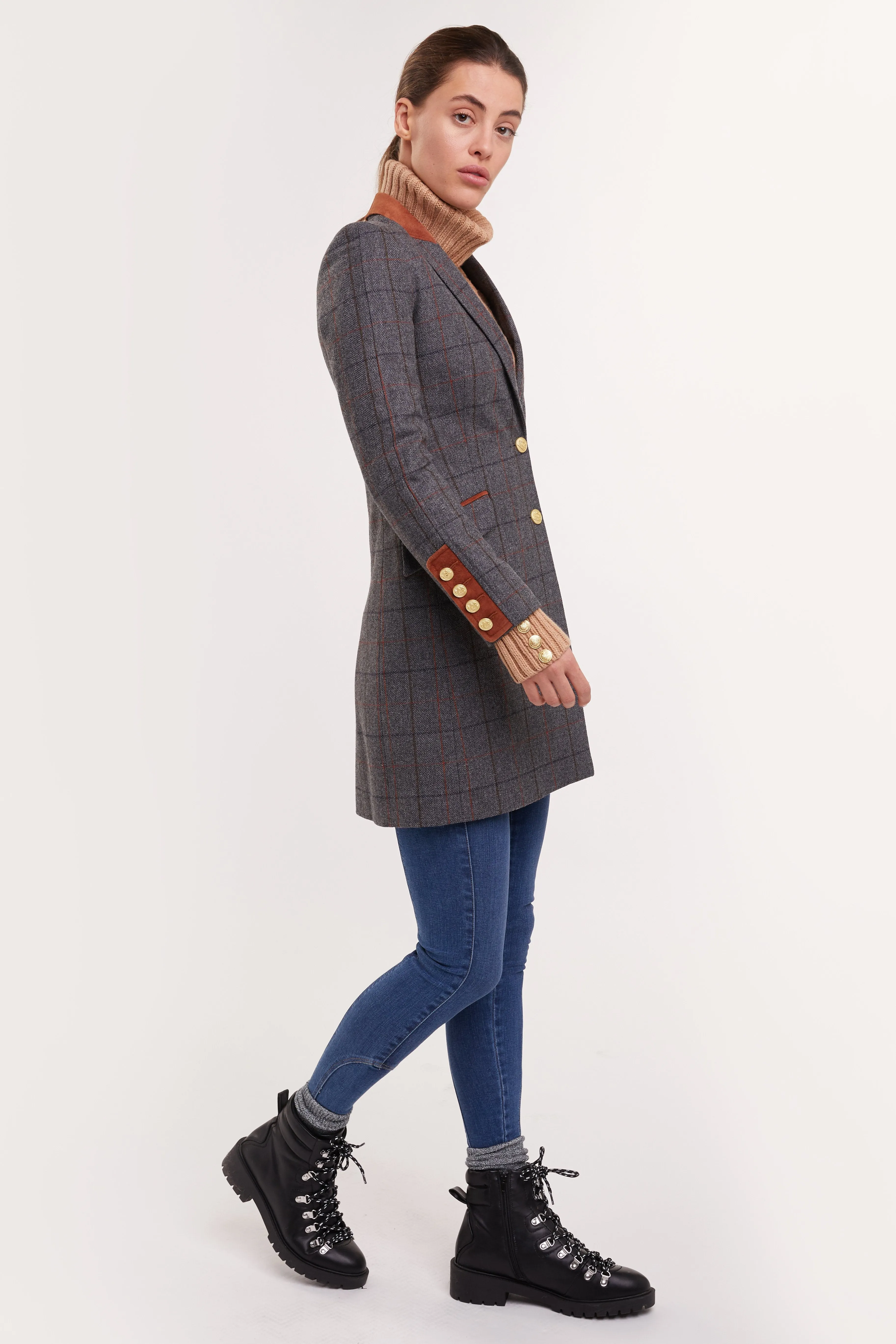 Kempton Coat (Mid Blue Check)