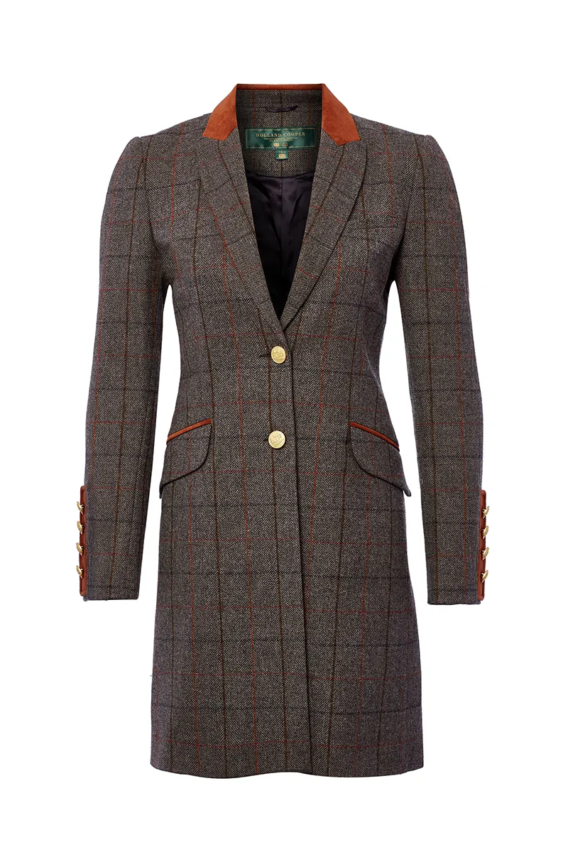 Kempton Coat (Mid Blue Check)