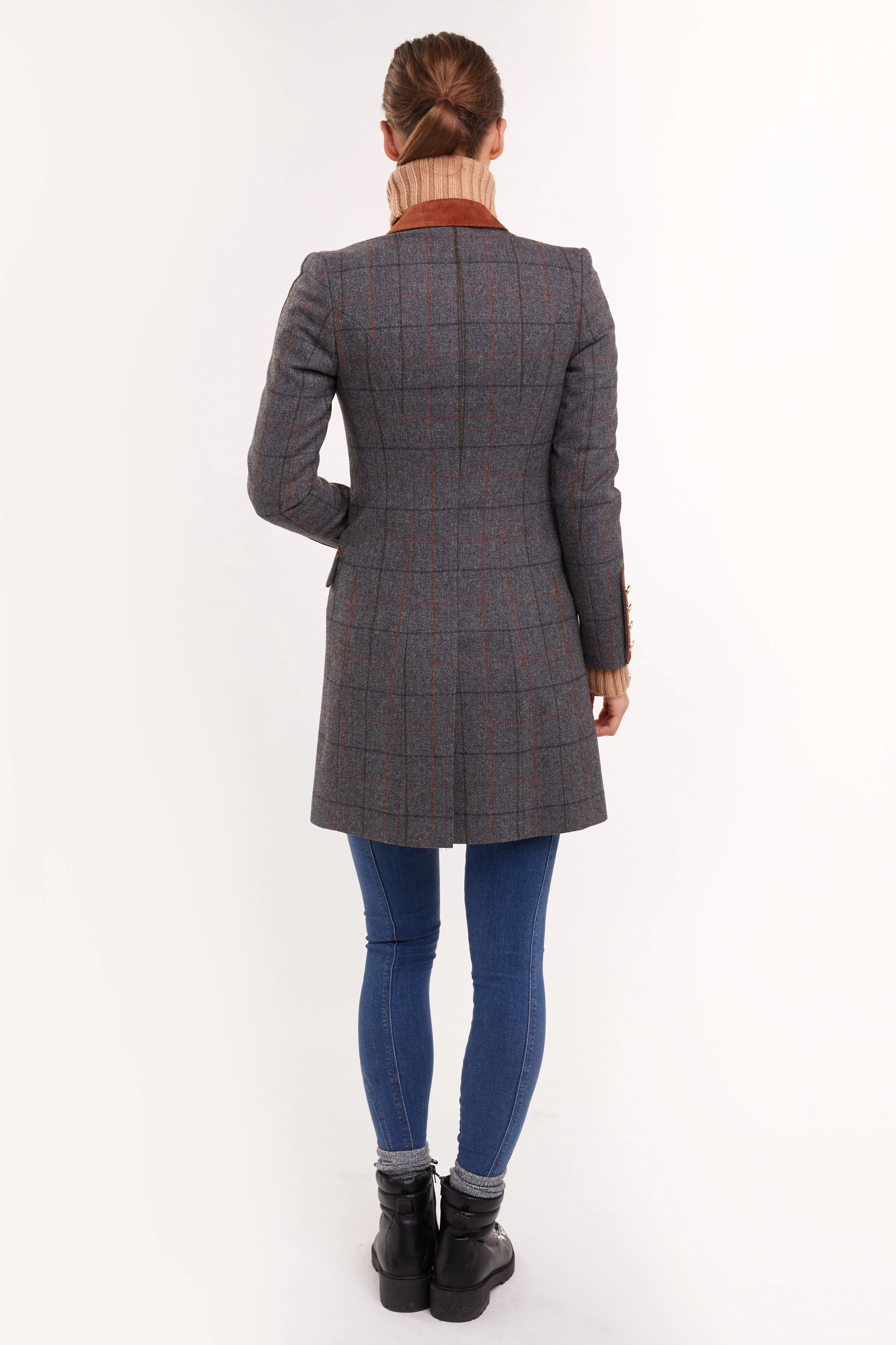 Kempton Coat (Mid Blue Check)