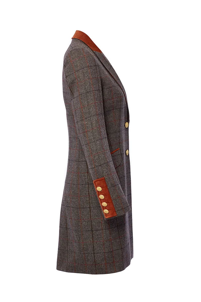 Kempton Coat (Mid Blue Check)