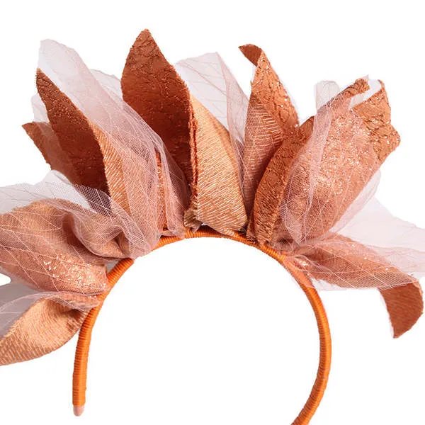 Kids Tia Cibani Child Feathered Asymmetric Headband - Copper