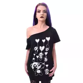 KP SHOOTING HEARTS TOP - BLACK