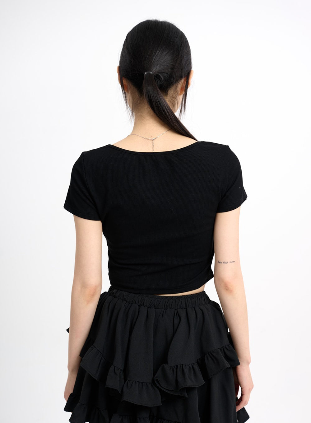 Laced Square Neck Short Sleeve CM415