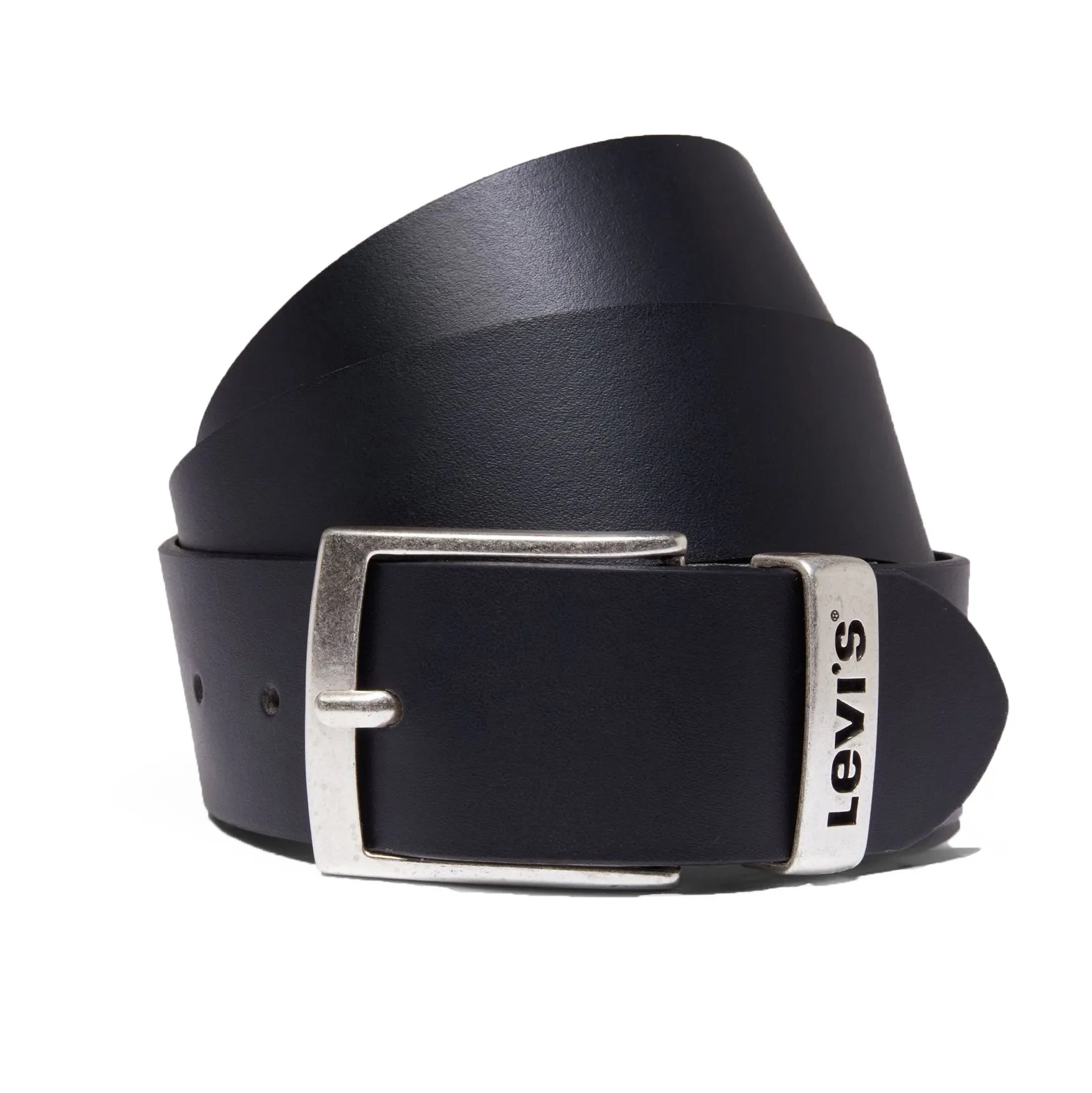 Levis Metal Buckle Logo Leather Belt Black