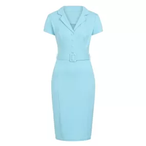 Light Blue Classic 50s Vintage Wiggle Dress