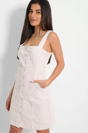 Light Lilac Buttons Front Cami Denim Dress