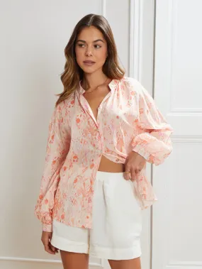 Ligia Print Blouse - Coral Print