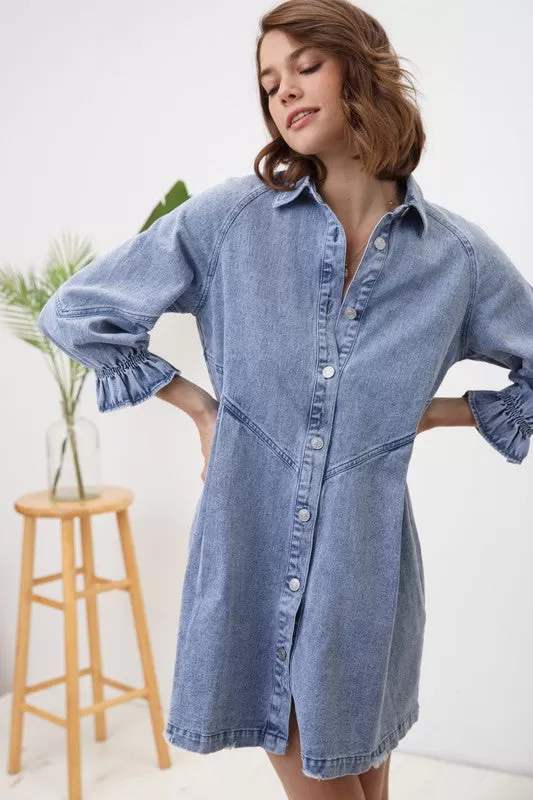 Linked Washed Denim Dress [ONLINE EXCLUSIVE]