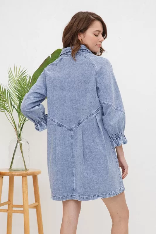 Linked Washed Denim Dress [ONLINE EXCLUSIVE]