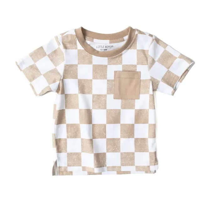 Little Bipsy - Checkered Tee - Beige