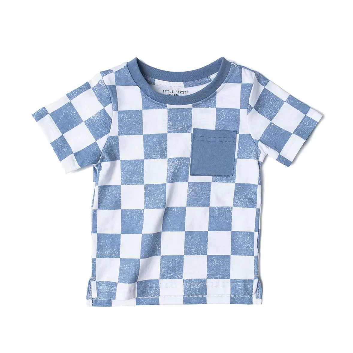 Little Bipsy Checkered Tee - Sky Blue