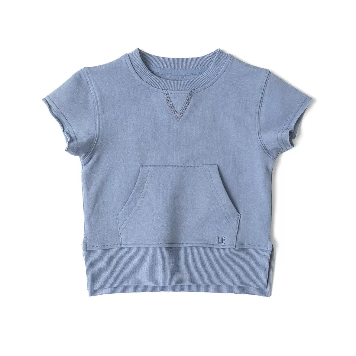 Little Bipsy Raw Edge Crewneck - Sky Blue