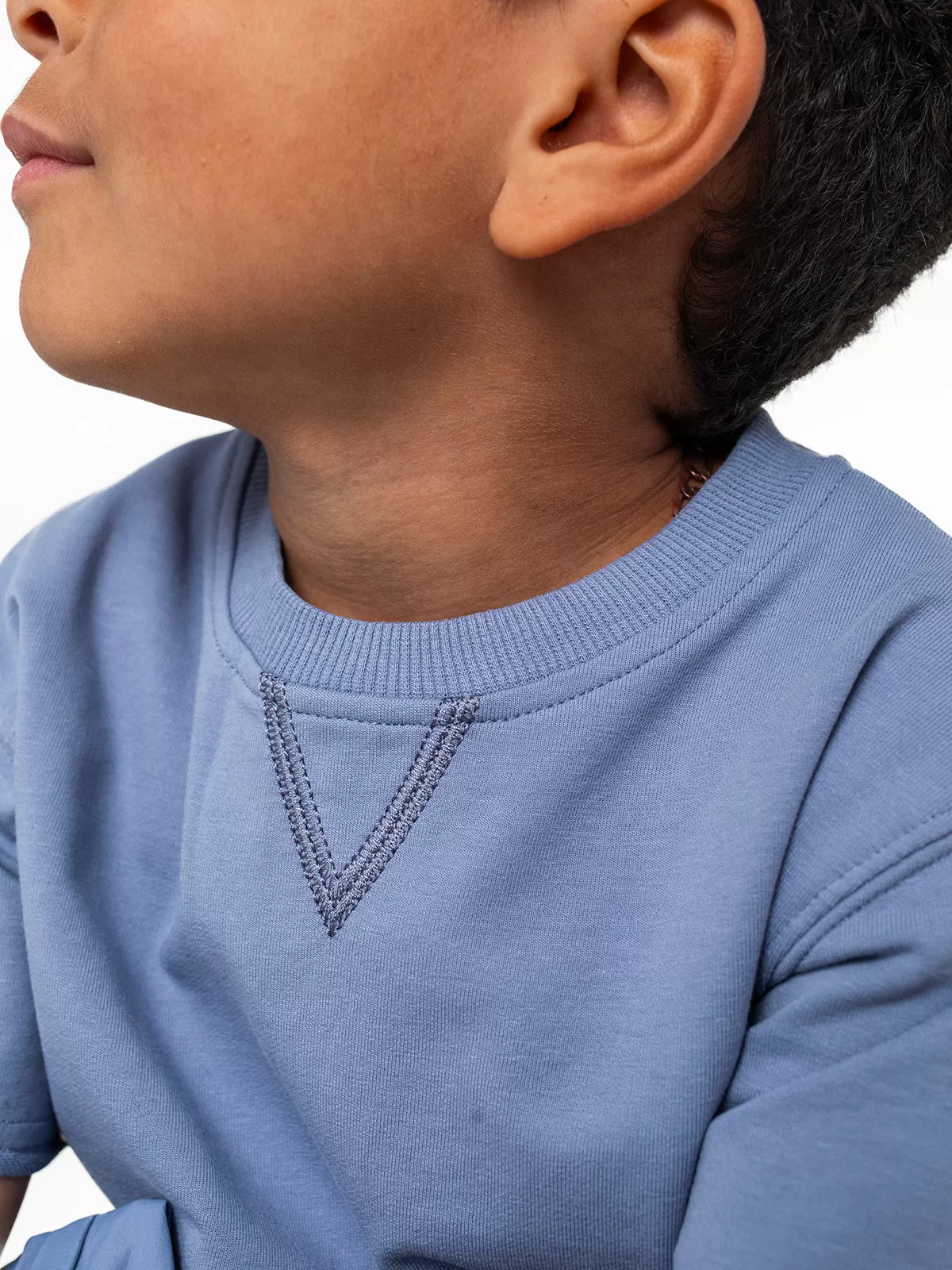 Little Bipsy Raw Edge Crewneck - Sky Blue