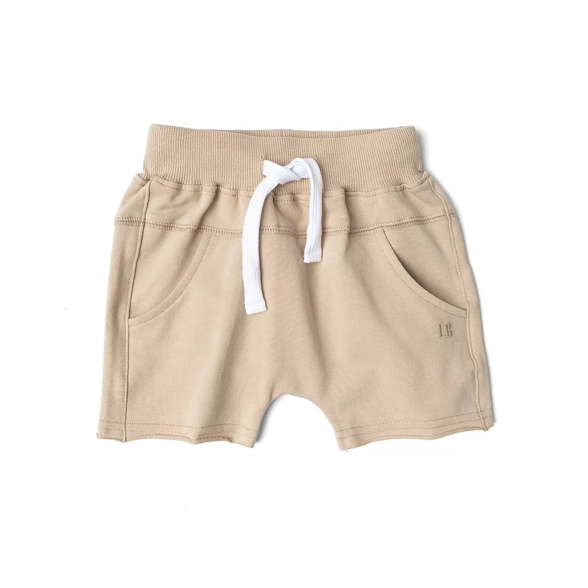 Little Bipsy Raw Edge Hem Harem Short - Beige