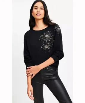 Loft Petite Sequin Firework Sweatshirt