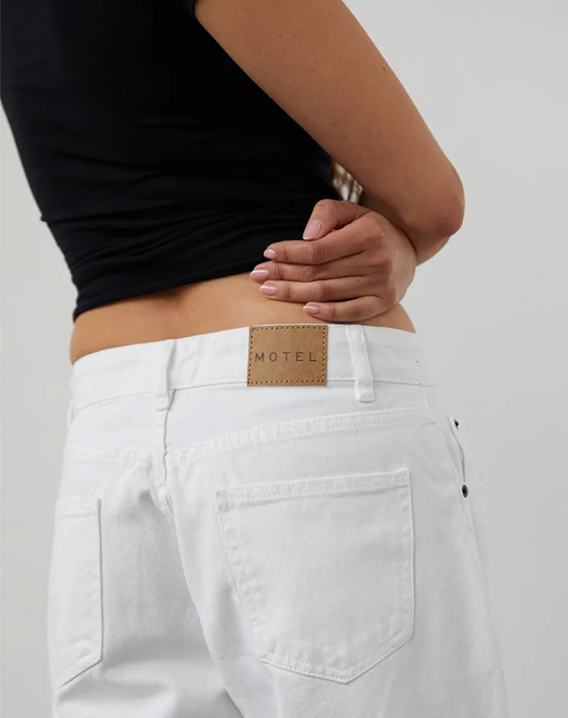 Low Rise Roomy Jeans in True White