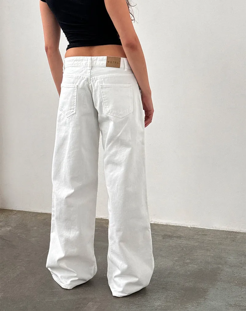 Low Rise Roomy Jeans in True White