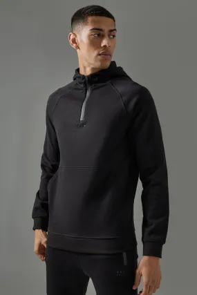 Man Active Pro Fleece Reg Fit 1/4 Zip Hoodie