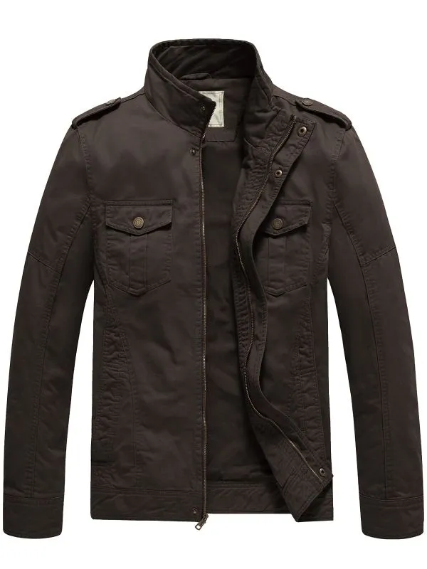 Men's Casual Jacket Washed Cotton Military Jacket