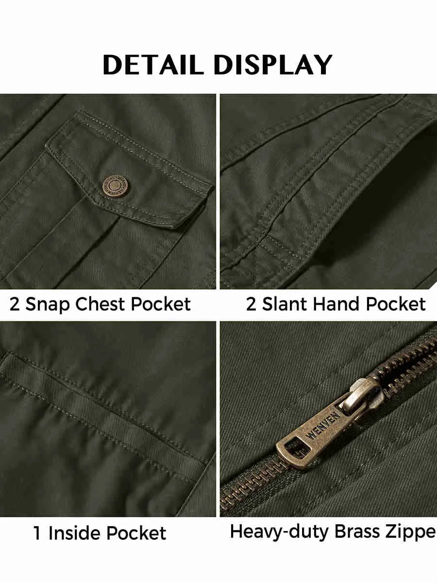 Men's Casual Jacket Washed Cotton Military Jacket