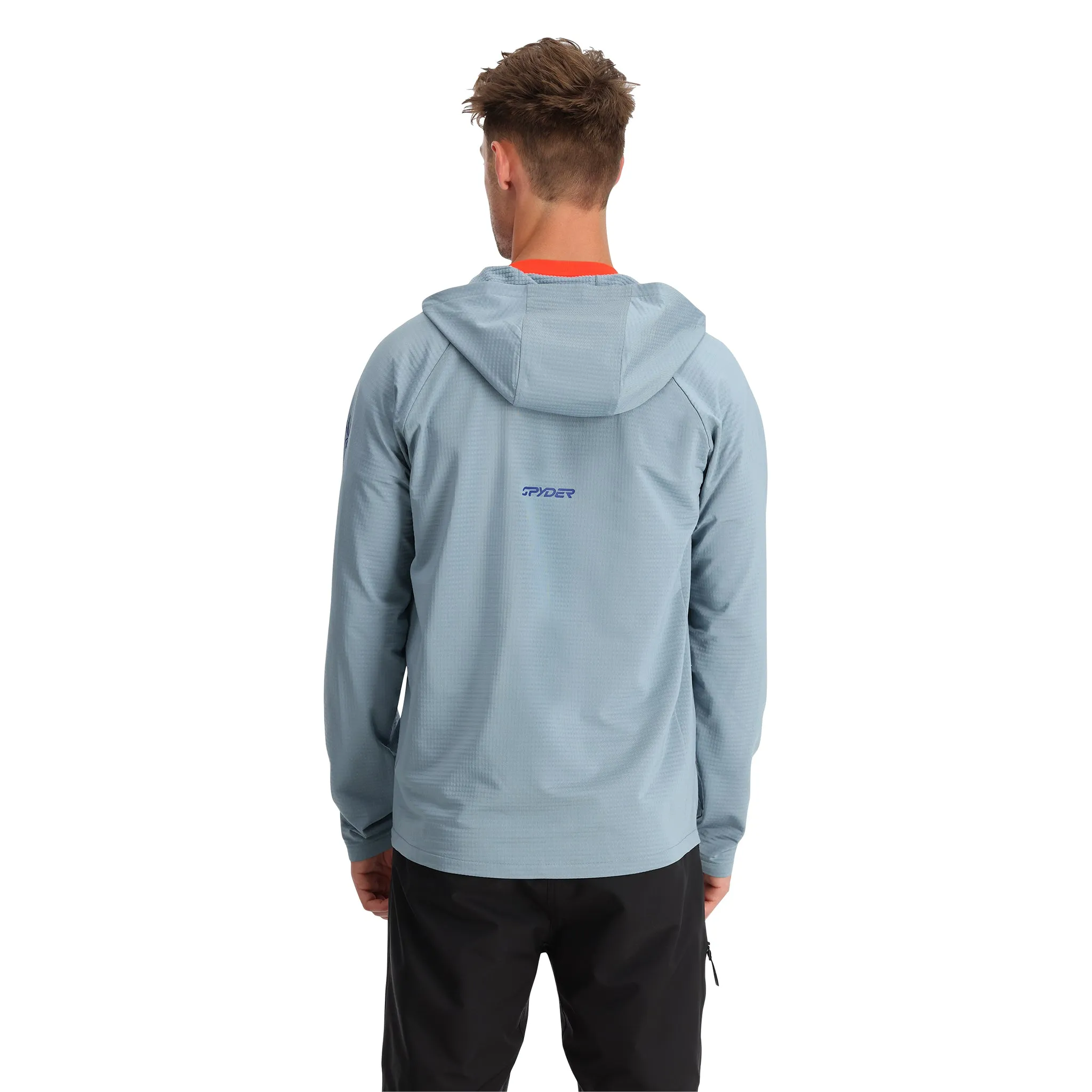 Mens Gridweb Tech Hoodie - Blue Fog