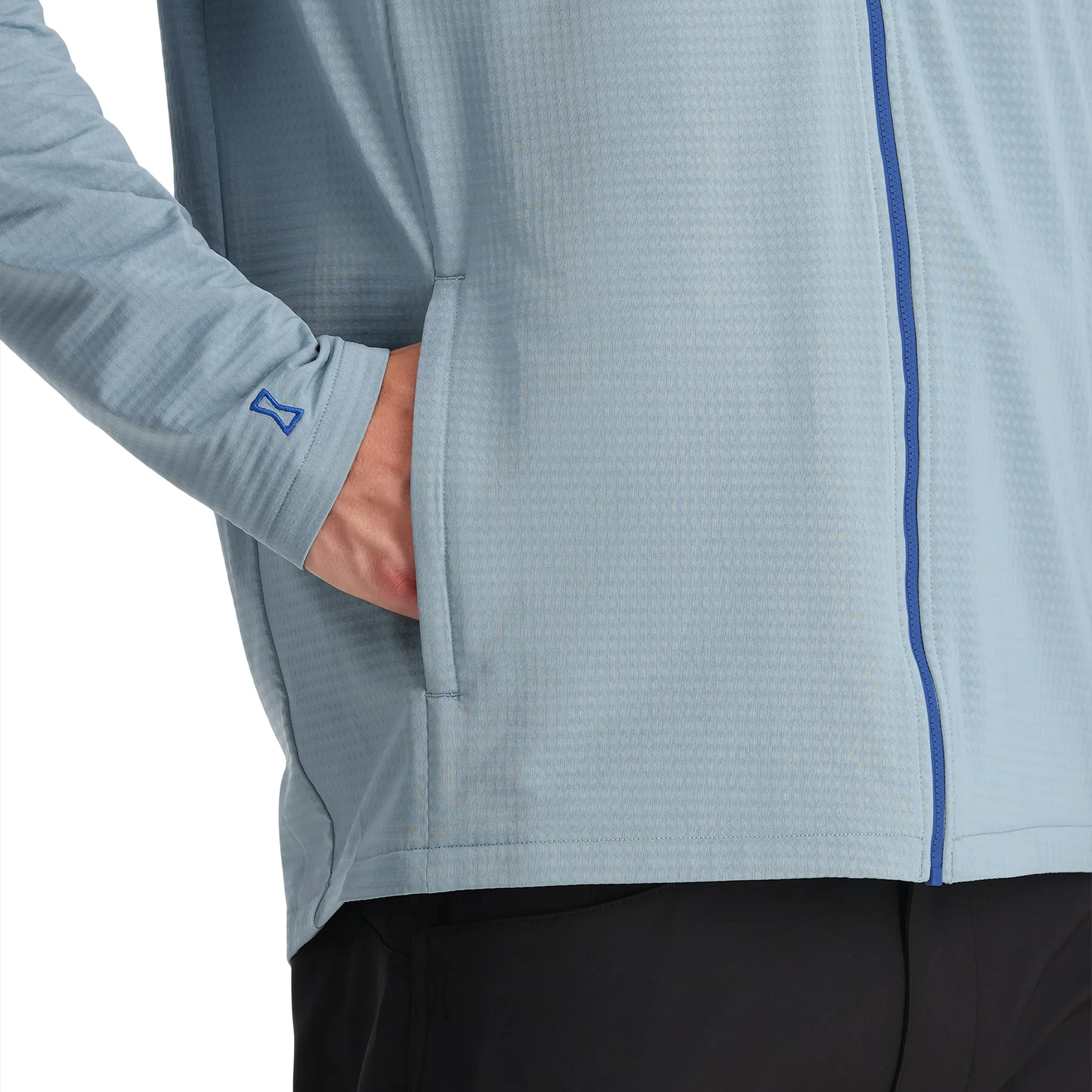 Mens Gridweb Tech Hoodie - Blue Fog