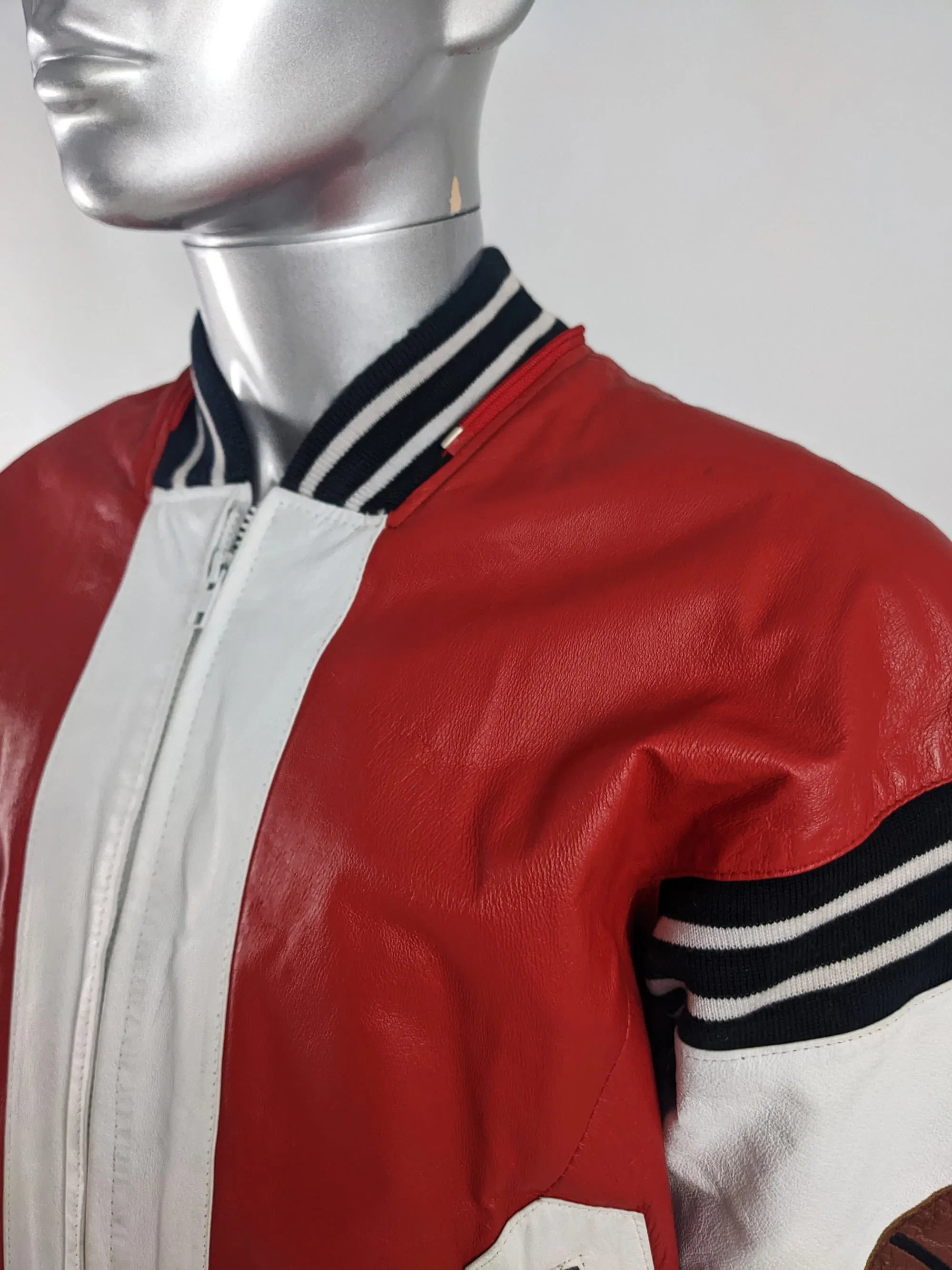 Michael Hoban Vintage Mens Basketball Leather Jacket, 1980s