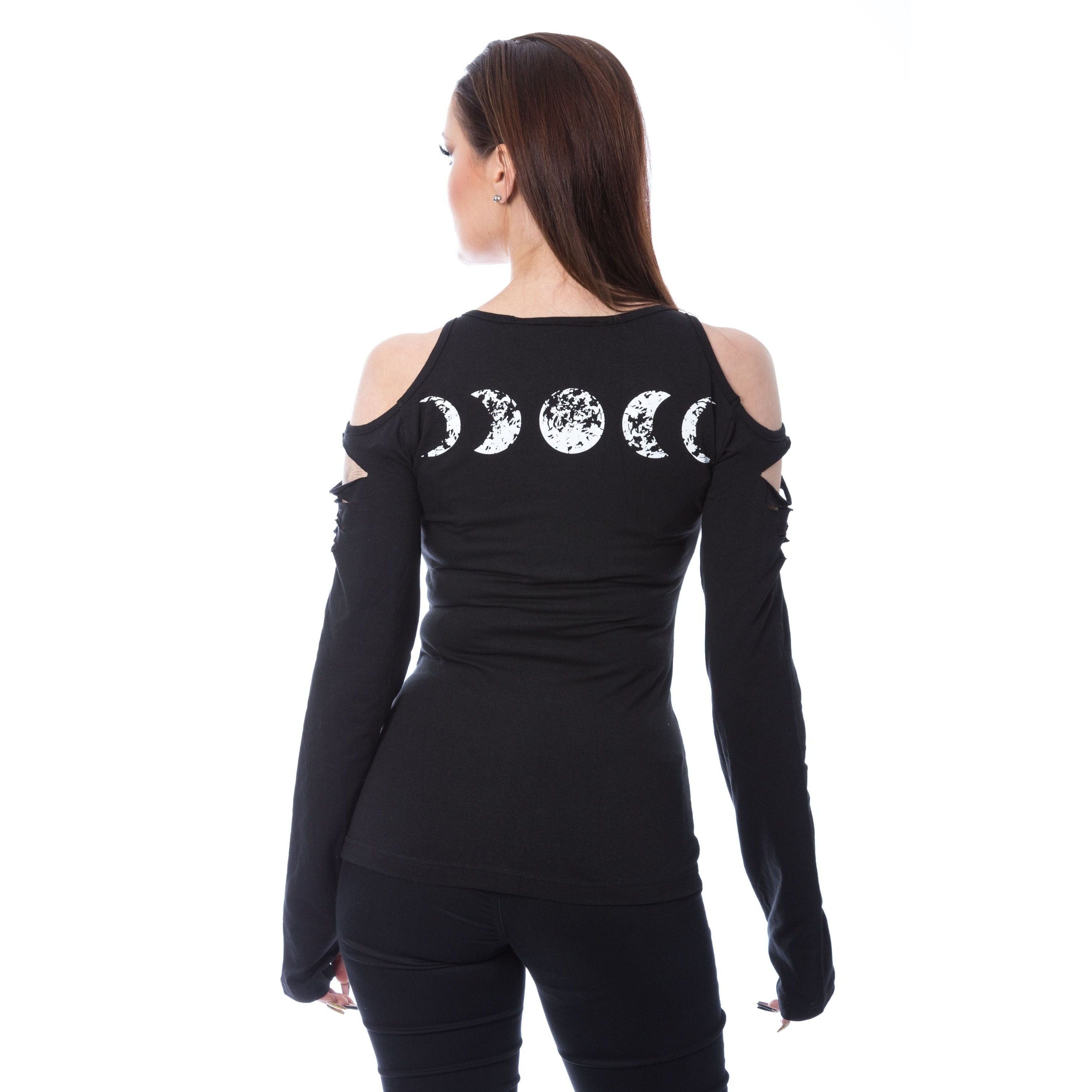 MOONCHILD LONG SLEEVE TOP - BLACK