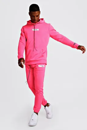 Neon MAN Collection Hooded Tracksuit | boohooMAN UK