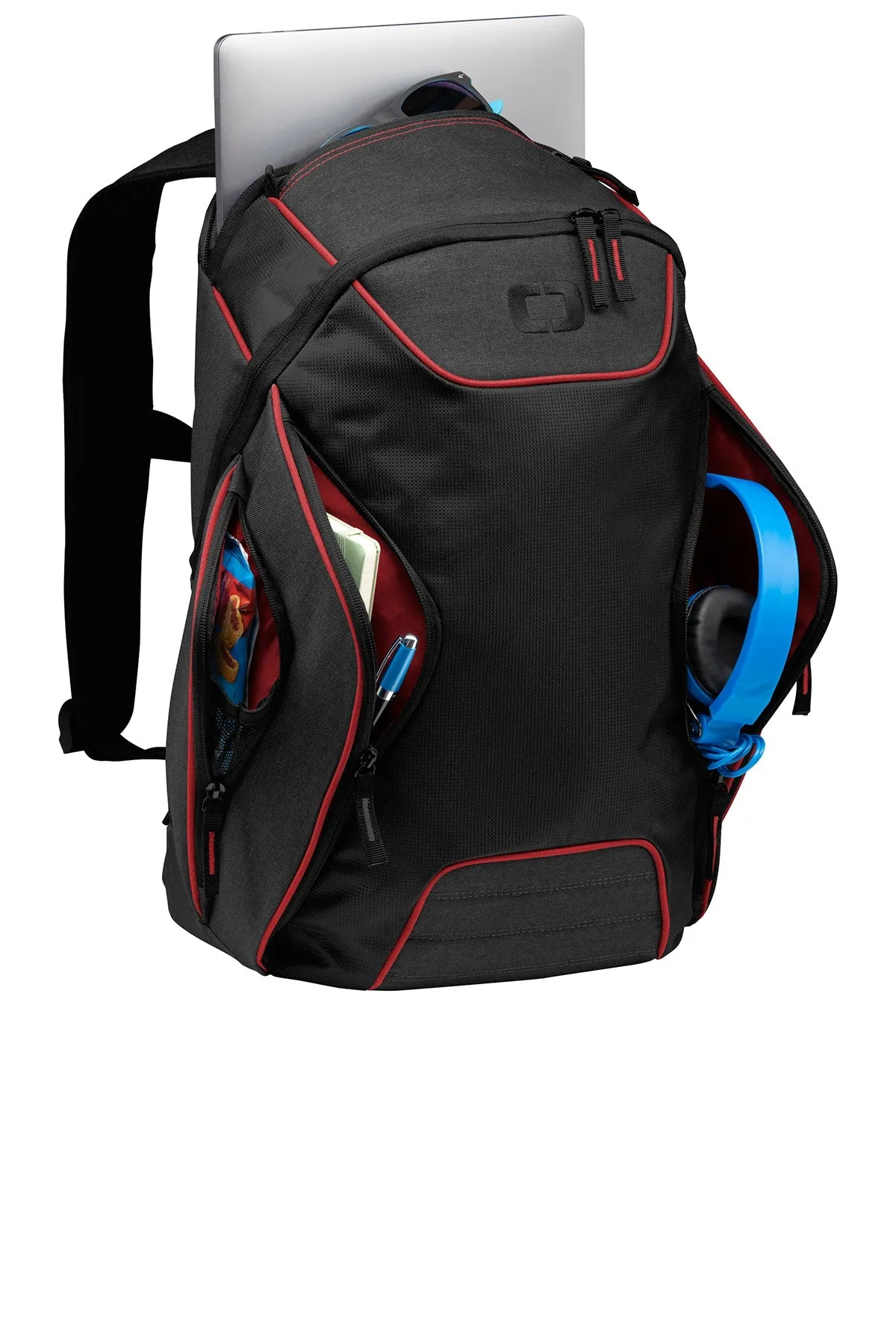 OGIO Hatch Customzied Backpacks, Laser Red/ Heather Grey