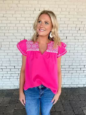 One Whole Day Embroidered Top