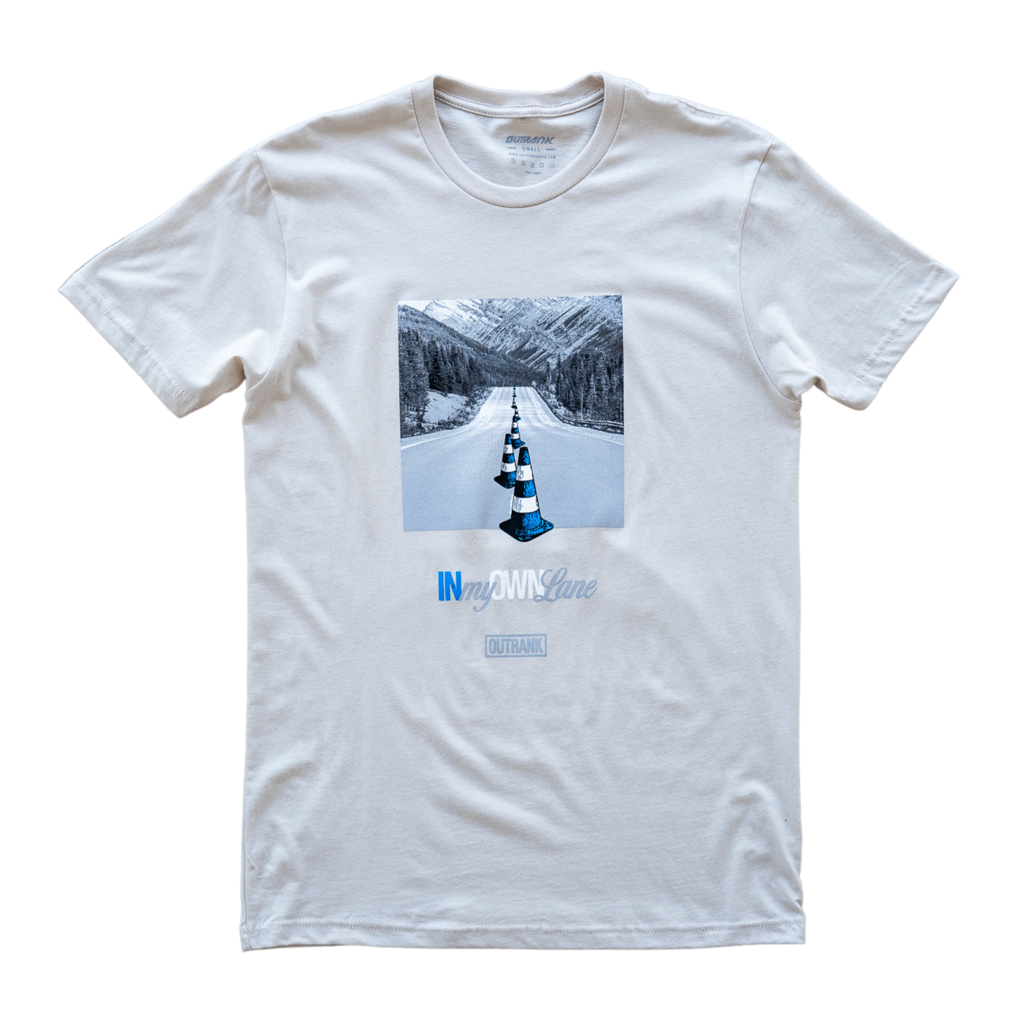 Outrank In My Own Lane T-shirt (Cream/Blue)