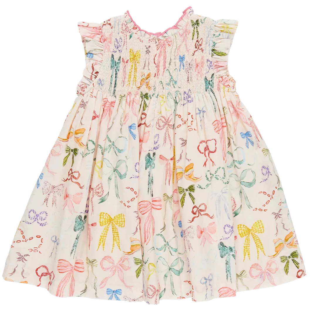 Pink Chicken Stevie Dress - Watercolor Bows