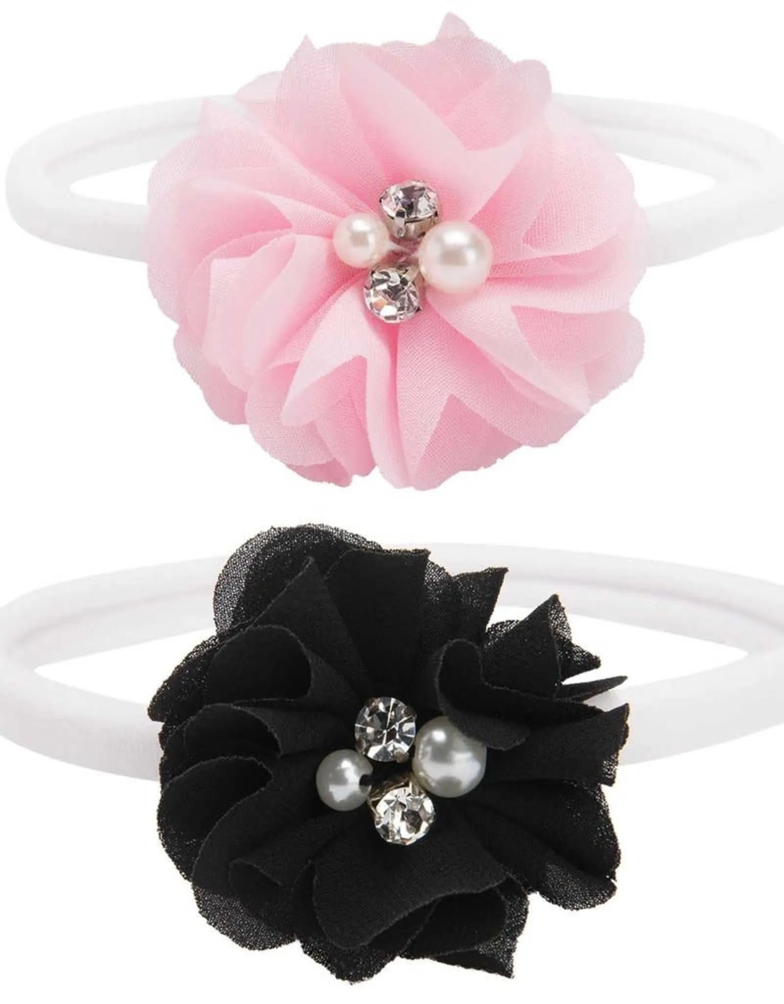   Pink/Black Flower Headband