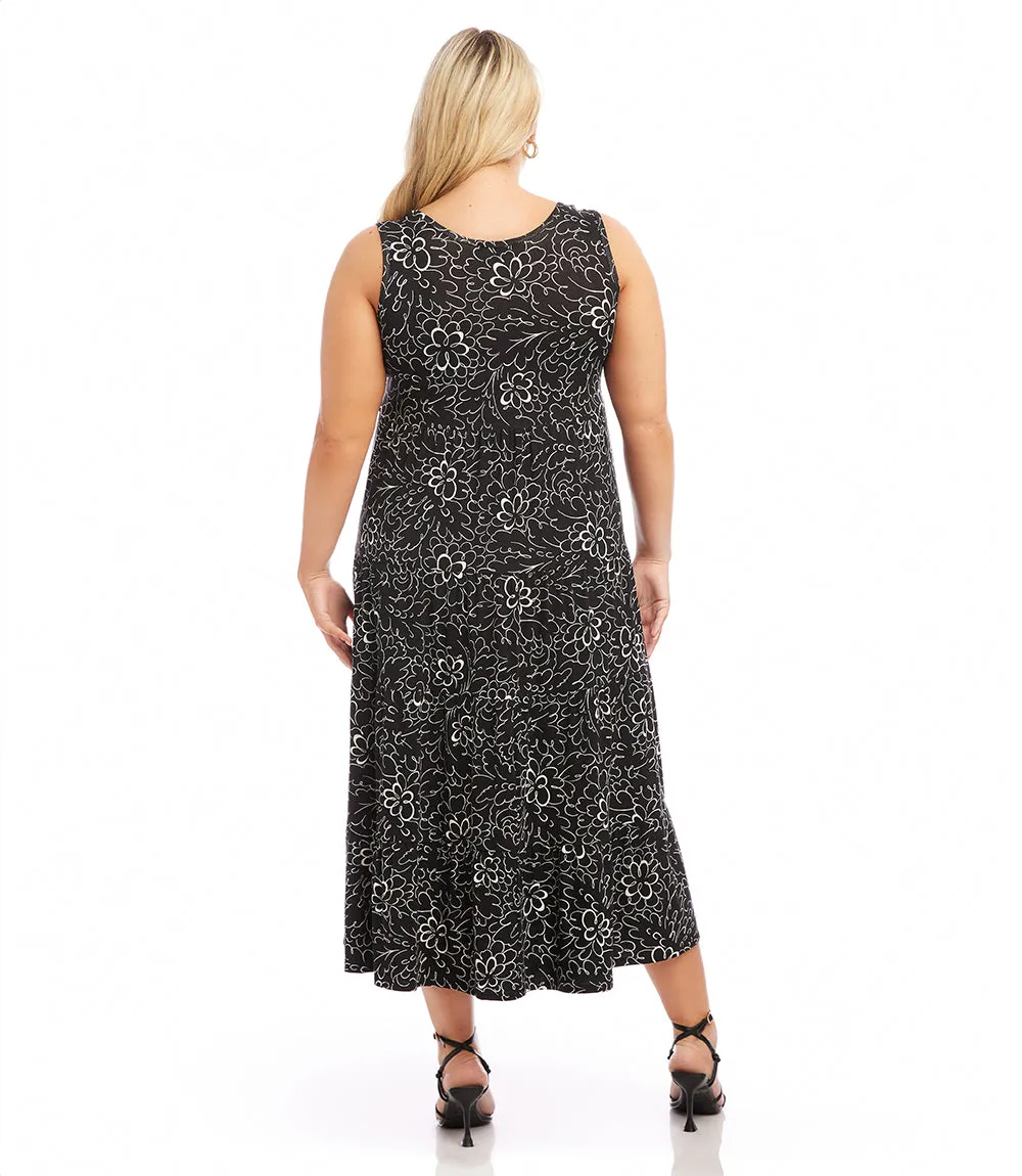 Plus Size Tiered Midi Dress