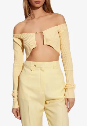 Pralu Ribbed Cropped Cardigan