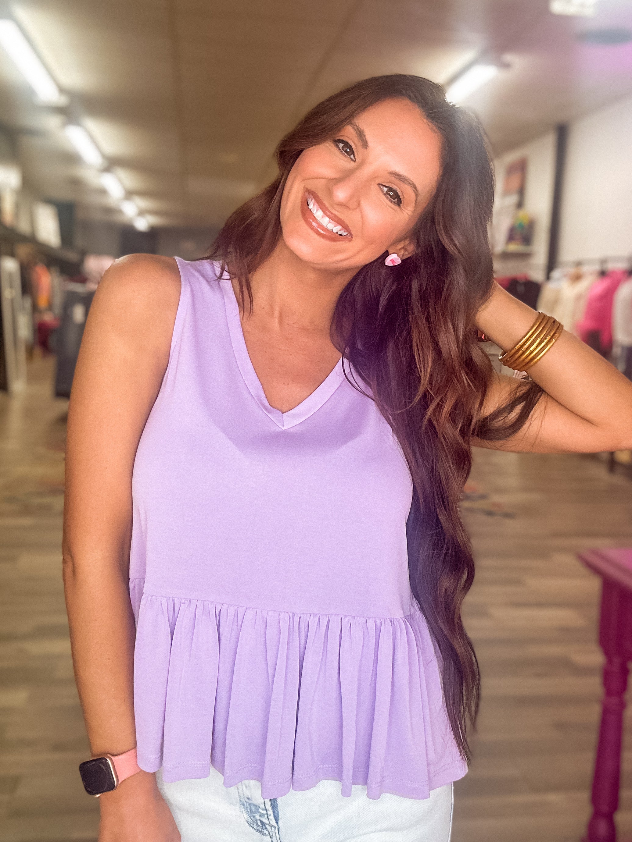 Purple Ruffle Tank