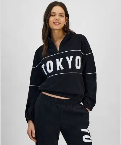 Rebellious One Juniors' Tokyo Fleece Half-Zip Sweatshirt