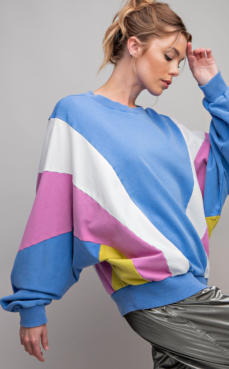 Retro Color Blocked Top