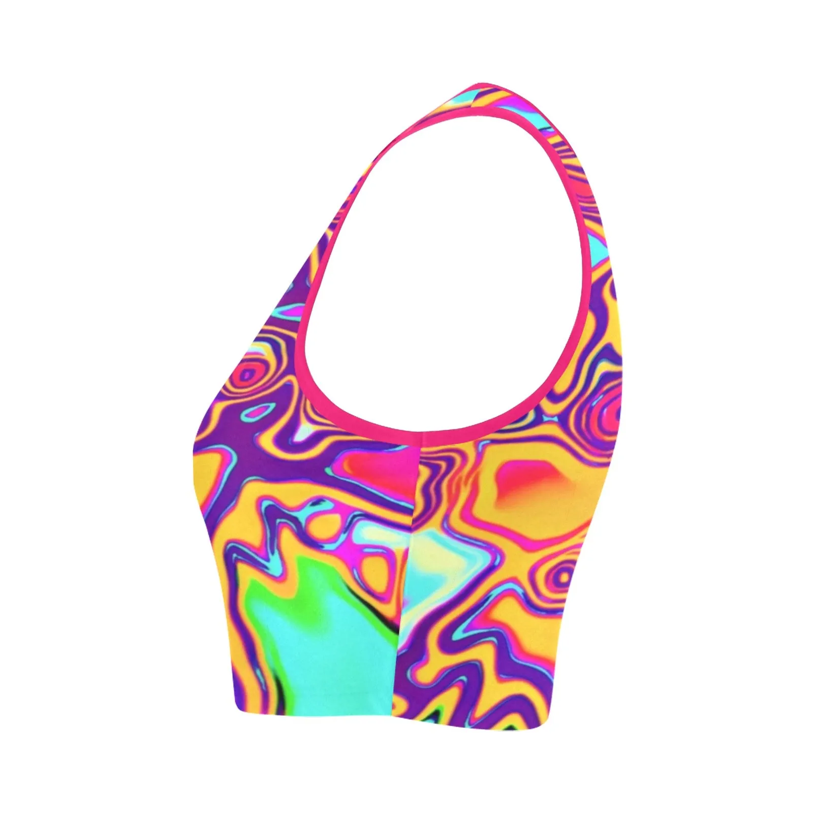 Retro Psychedelic Plasma Blast Fitted Rave Crop Top