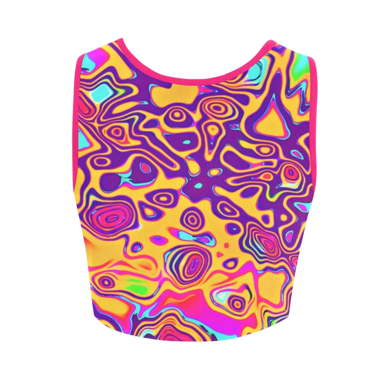 Retro Psychedelic Plasma Blast Fitted Rave Crop Top