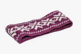 Retro ski headband purple white