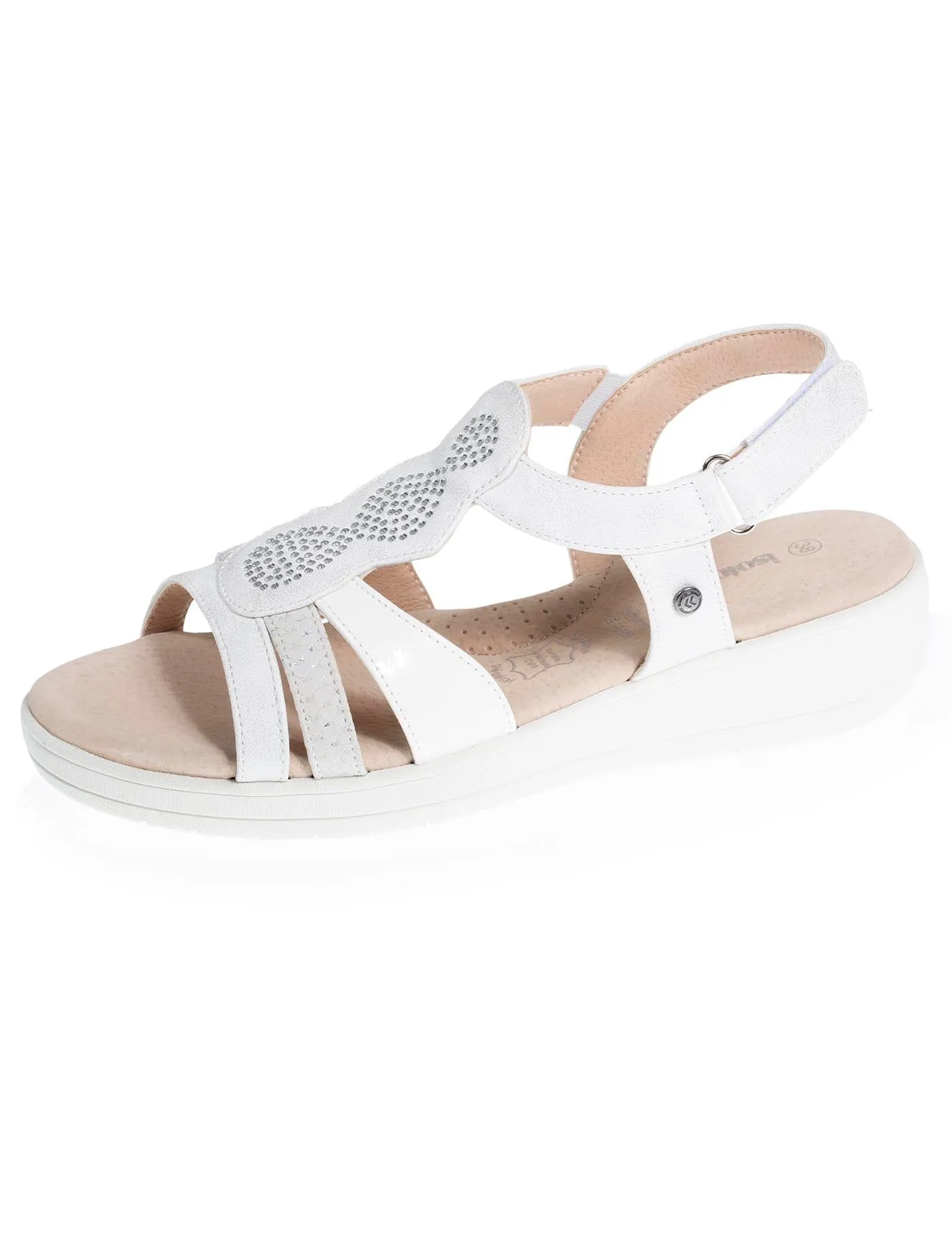 Sandales Femme CONFORT PLUS dessus strass Blanc