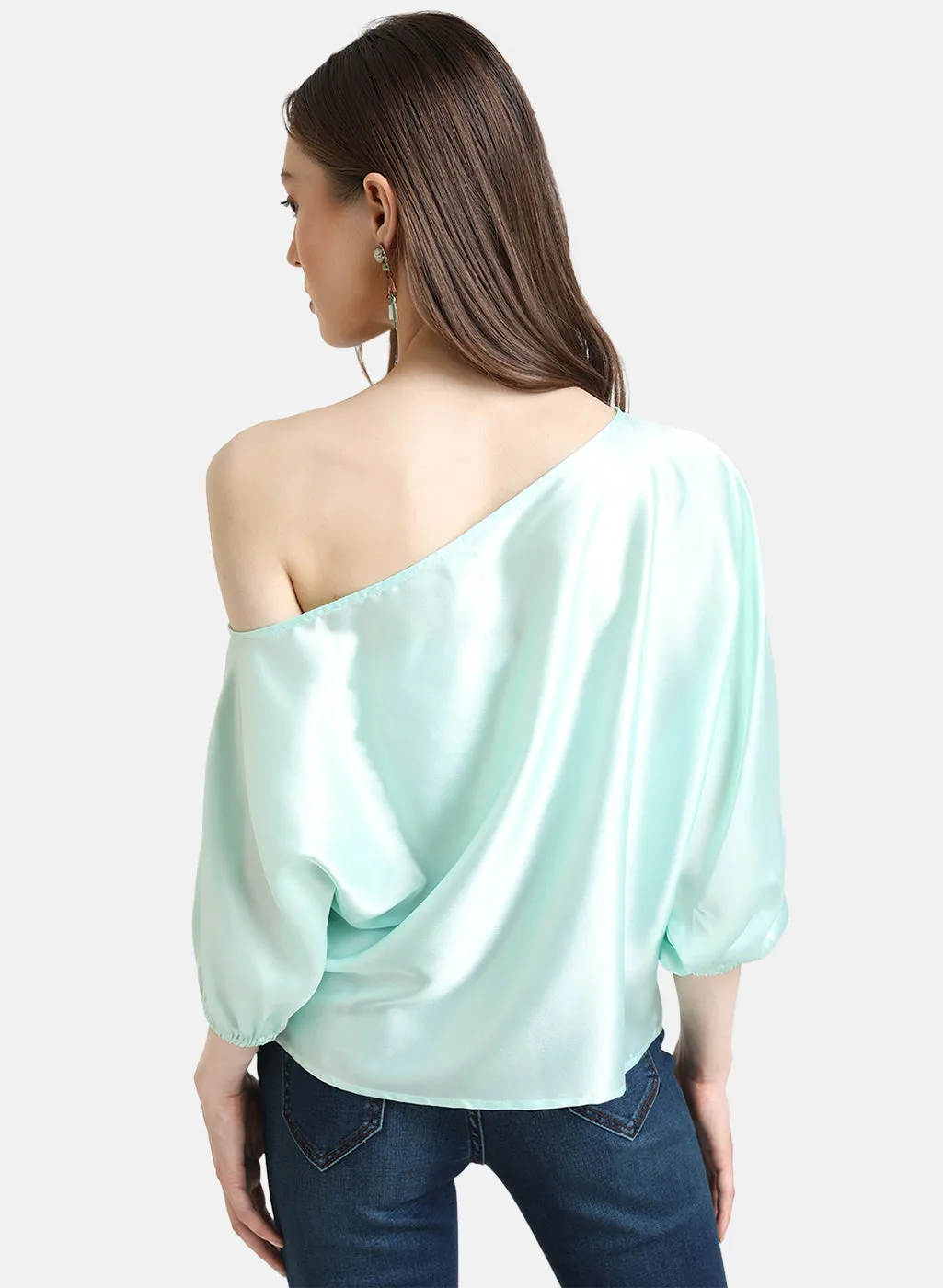 Satin Batwing Sleeve Top