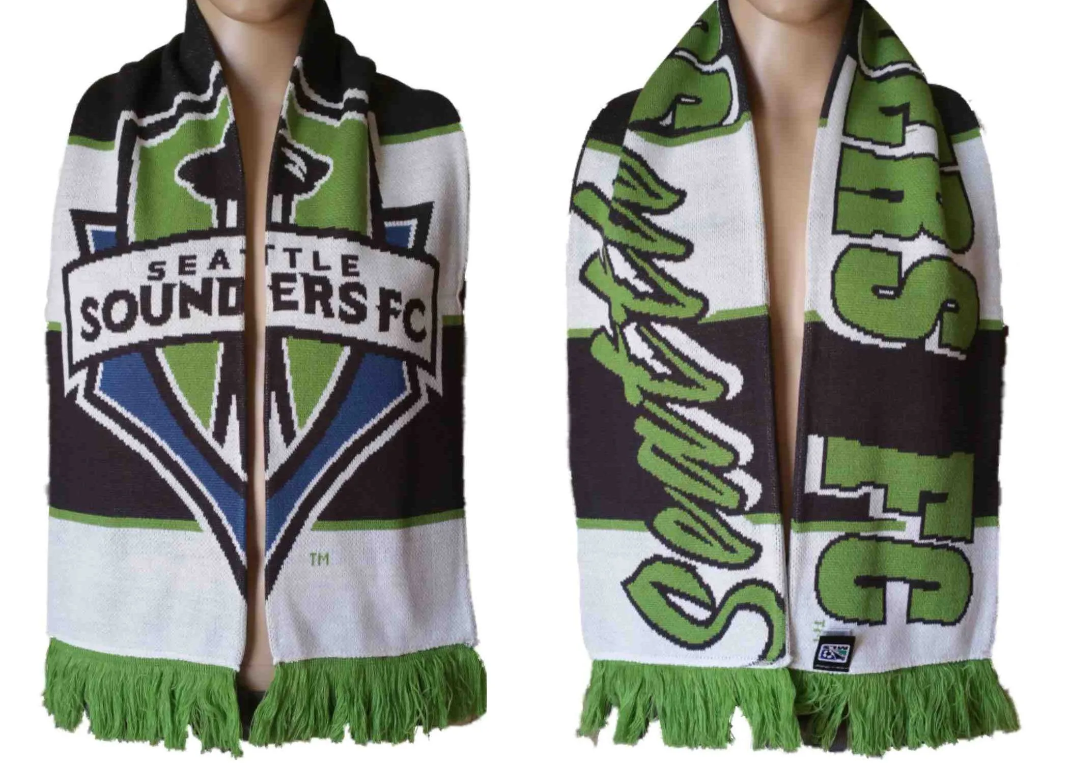 Seattle Sounders FC Adidas Striped Reversible Knit Winter Scarf (55 x 8)